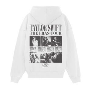 NEW Taylor Swift The Eras Tour Sweatshirt White Black Hoodie Size Medium